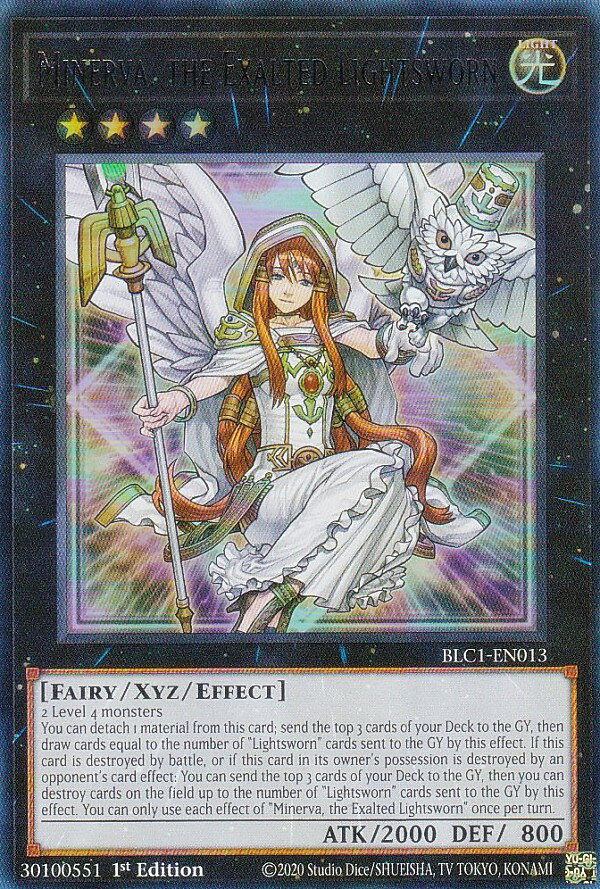 遊戯王 BLC1-EN013 ライトロード・セイント ミネルバ Minerva, the Exalted Lightsworn (英語版 1st Edition ウルトラレア) BATTLES OF LEGEND： CHAPTER 1