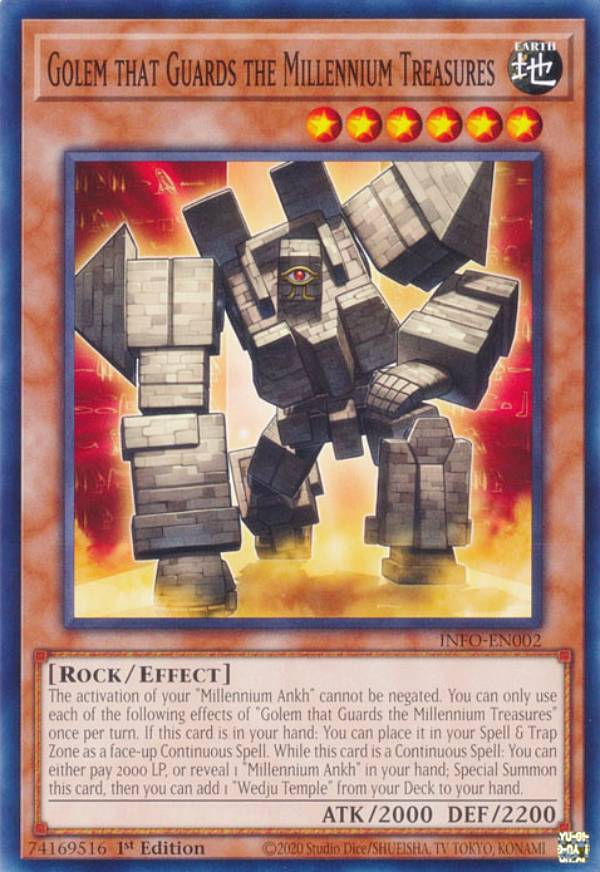 遊戯王 INFO-EN002 千年の宝を守りしゴーレム Golem that Guards the Millennium Treasures (英語版 1st Edition ノーマル) The Infinite Forbidden