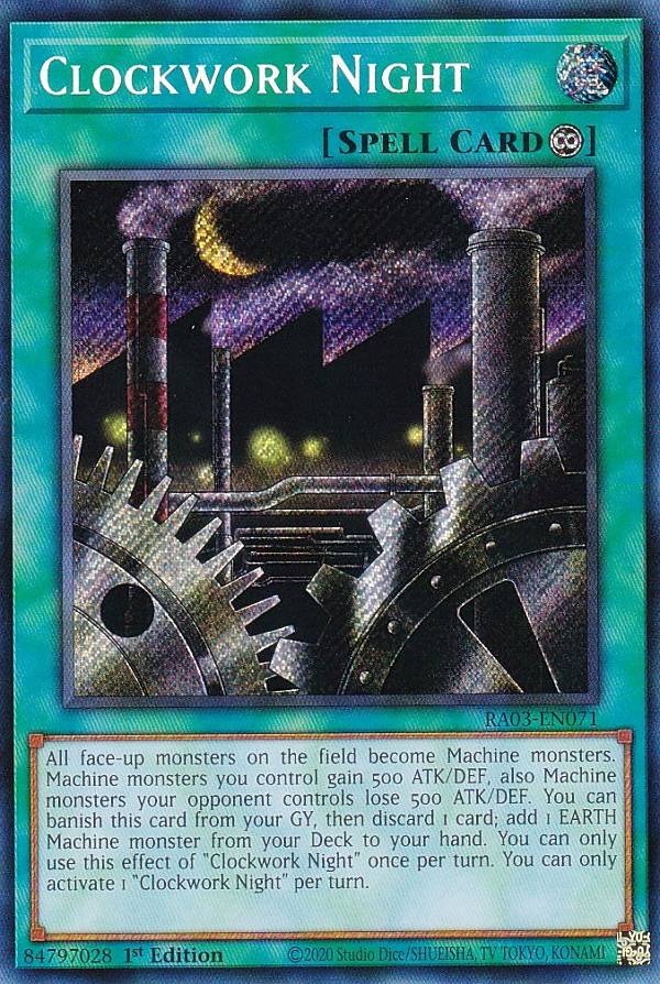 遊戯王 RA03-EN071 Clockwork Night 機械仕掛けの夜−クロック・ワーク・ナイト− (英語版 1st Edition シークレットレア) Quarter Century Bonanza