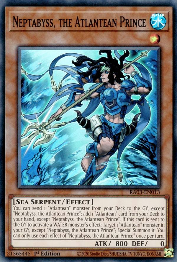 遊戯王 RA03-EN013 Neptabyss, the Atlantean Prince 海皇子 ネプトアビス (英語版 1st Edition スーパーレア) Quarter Century Bonanza