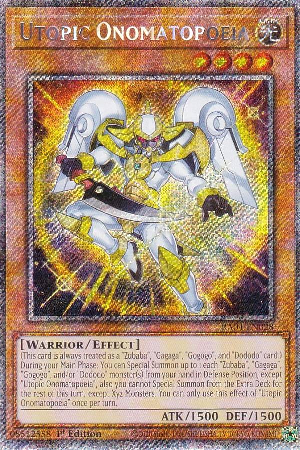 遊戯王 RA04-EN028 希望皇オノマトピア Utopic Onomatopoeia (英語版 1st Edition プラチナシークレットレア) Quarter Century Stampede