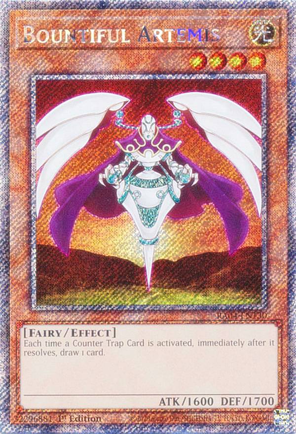 遊戯王 RA04-EN130 豊穣のアルテミス Bountiful Artemis (英語版 1st Edition プラチナシークレットレア) Quarter Century Stampede