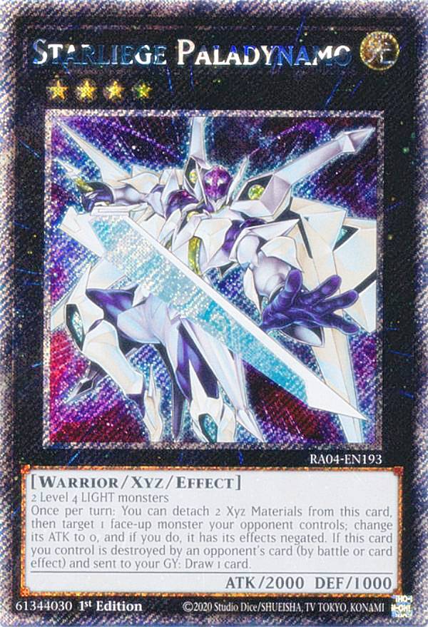 遊戯王 RA04-EN193 輝光子パラディオス Starliege Paladynamo (英語版 1st Edition プラチナシークレットレア) Quarter Century Stampede