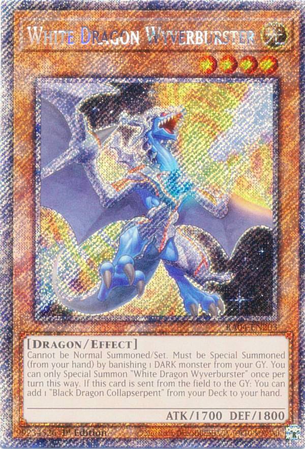 遊戯王 RA04-EN203 輝白竜 ワイバースター White Dragon Wyverburster (英語版 1st Edition プラチナシークレットレア) Quarter Century Stampede