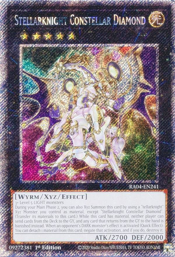 遊戯王 RA04-EN241 星輝士 セイクリッド・ダイヤ Stellarknight Constellar Diamond (英語版 1st Edition プラチナシークレットレア) Quarter Century Stampede