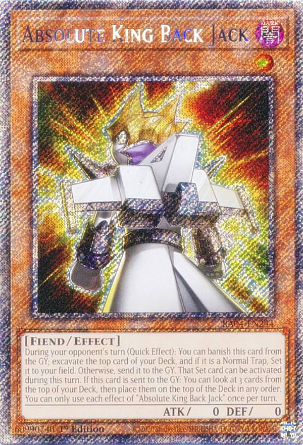 遊戯王 RA04-EN244 絶対王 バック・ジャック Absolute King Back Jack (英語版 1st Edition プラチナシークレットレア) Quarter Century Stampede