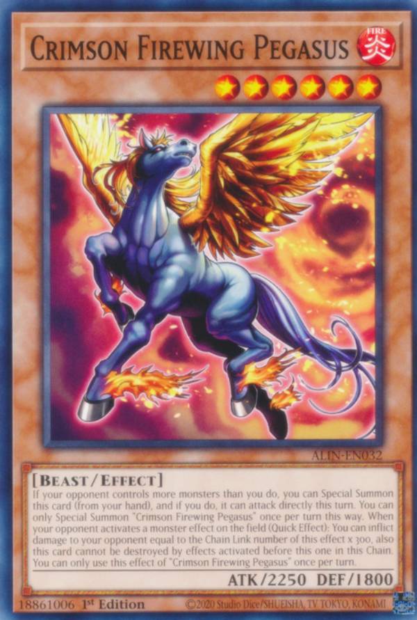 遊戯王 ALIN-EN032 紅天馬ファイヤー・ウイング・ペガサス Crimson Firewing Pegasus (英語版 1st Edition ノーマル) Alliance Insight