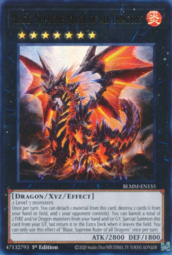 遊戯王 BLMM-EN155 征覇竜−ブレイズ Blaze, Supreme Ruler of all Dragons (英語版 1st Edition ウルトラレア) Battles of Legend：Monster Mayhem