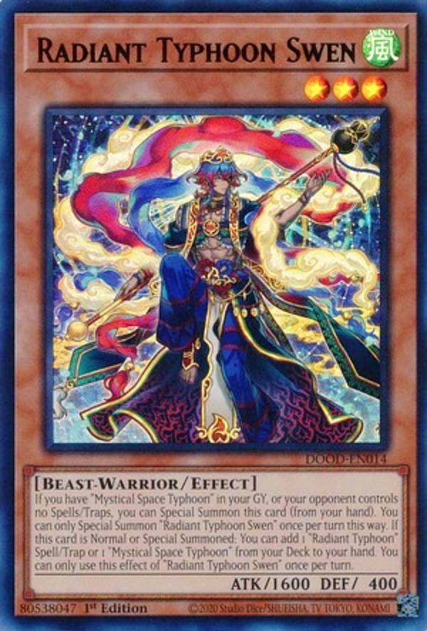 遊戯王 DOOD-EN014 絢嵐たるスエン Radiant Typhoon Swen (英語版 1st Edition ウルトラレア) Doom of Dimensions