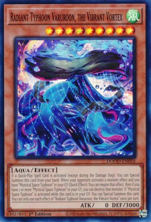 遊戯王 DOOD-EN016 絢嵐渦麗ヴァルルーン Radiant Typhoon Varuroon, the Vibrant Vortex (英語版 1st Edition スーパーレア) Doom of Dimensions