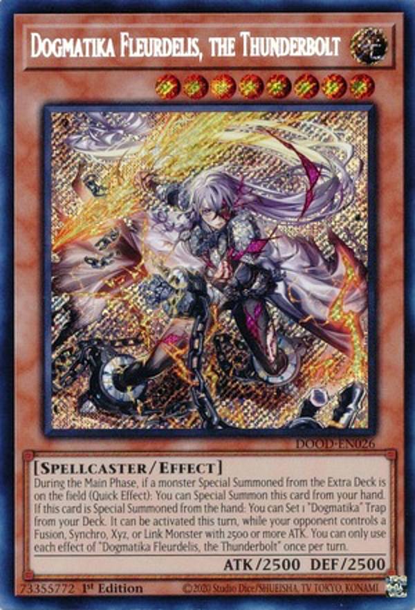 遊戯王 DOOD-EN026 教導の雷霆フルルドリス Dogmatika Fleurdelis, the Thunderbolt (英語版 1st Edition シークレットレア) Doom of Dimensions