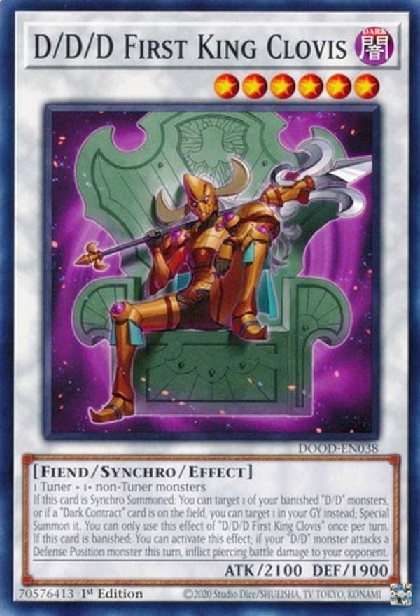 遊戯王 DOOD-EN038 DDD創始王クロヴィス D/D/D First King Clovis (英語版 1st Edition ノーマル) Doom of Dimensions