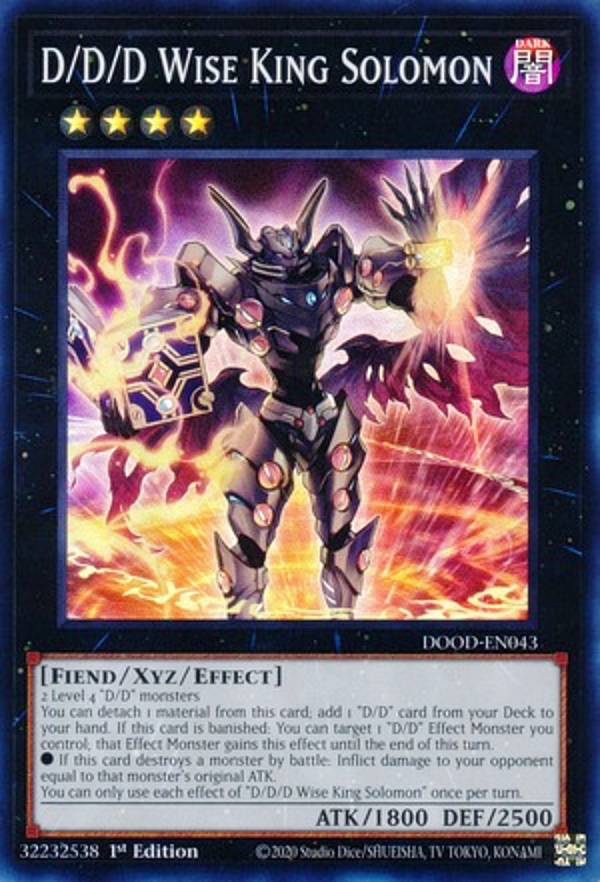 遊戯王 DOOD-EN043 DDD智慧王ソロモン D/D/D Wise King Solomon (英語版 1st Edition スーパーレア) Doom of Dimensions