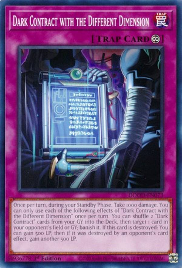 遊戯王 DOOD-EN073 異次元の契約書 Dark Contract with the Different Dimension (英語版 1st Edition ノーマル) Doom of Dimensions
