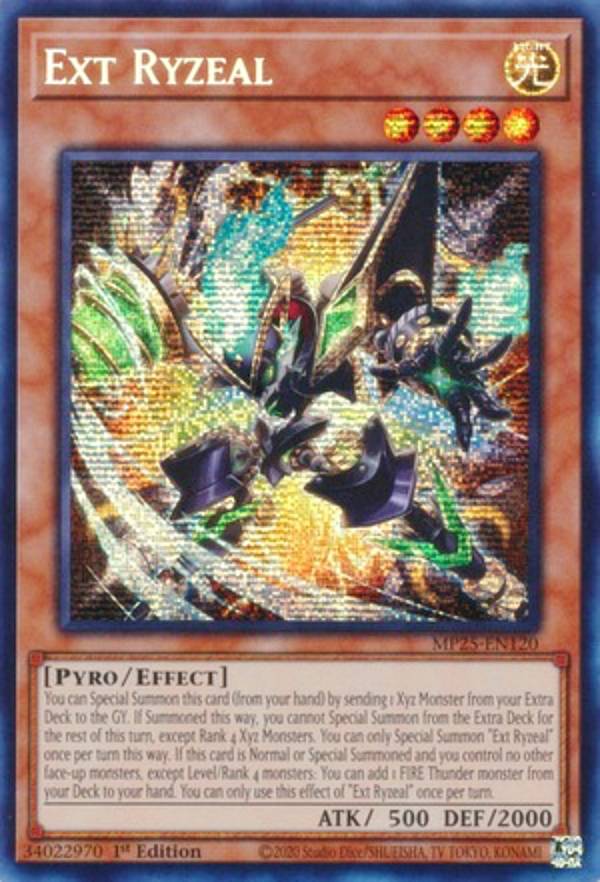 遊戯王 MP25-EN120 エクス・ライゼオル Ext Ryzeal (英語版 1st Edition プリズマティックシークレットレア) 2025 Mega-Pack Bundle