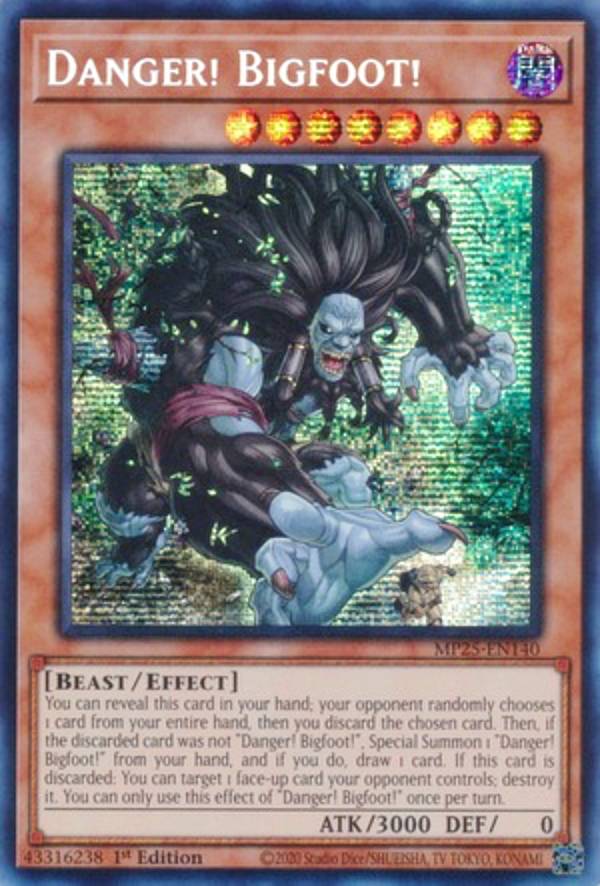 遊戯王 MP25-EN140 未界域のビッグフット Danger! Bigfoot! (英語版 1st Edition プリズマティックシークレットレア) 2025 Mega-Pack Bundle