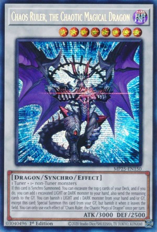遊戯王 MP25-EN150 混沌魔龍 カオス・ルーラー Chaos Ruler, the Chaotic Magical Dragon (英語版 1st Edition プリズマティックシークレットレア) 2025 Mega-Pack Bundle