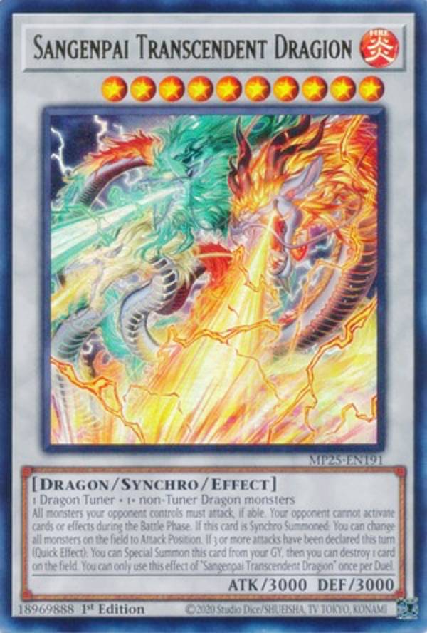 遊戯王 MP25-EN191 燦幻超龍トランセンド・ドラギオン Sangenpai Transcendent Dragion (英語版 1st Edition ウルトラレア) 2025 Mega-Pack Bundle