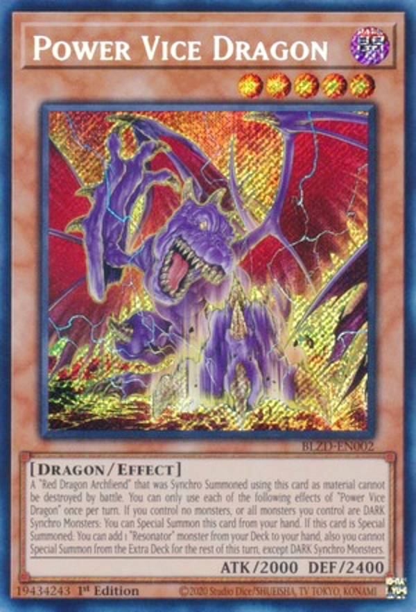 遊戯王 BLZD-EN002 パワー・バイス・ドラゴン Power Vice Dragon (英語版 1st Edition シークレットレア) Blazing Dominion