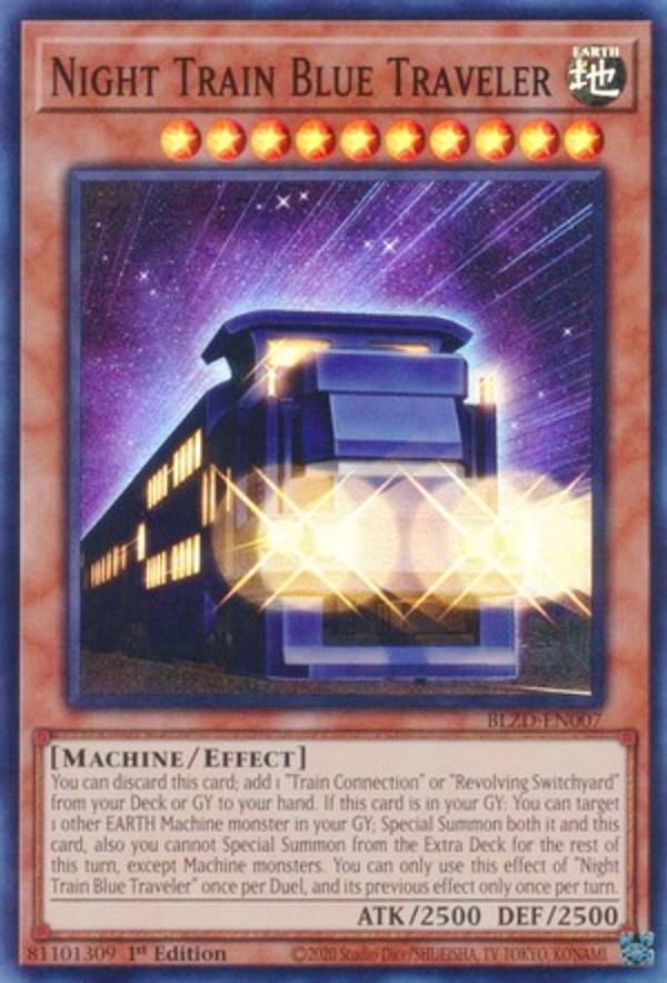 遊戯王 BLZD-EN007 夜光列車ブルートラベラー Night Train Blue Traveler (英語版 1st Edition スーパーレア) Blazing Dominion