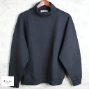 Siora yatsu-sue (シオラ ヤツス) extra long cotton brushed mock neck sweat(black)シルクタッチコットン モックネック トレーナー無地 ロングスリーブ tシャツ/ メンズ 長袖 トレーナー 上品 / 日本製 / 和歌山産 超長綿/送料無料 NEW OPEN