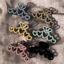 Fiveheart× Hairclip ヘアクリップ バンスクリップ リボン ガーリー レディース ブラウン ライトブラウン アイボリー ダークブラウン ベビーピンク ピンク シンプル 大きめ しっかりとまる カラーバリエーション 髪飾り ヘアアクセサリー 可愛い おしゃれ 韓国
