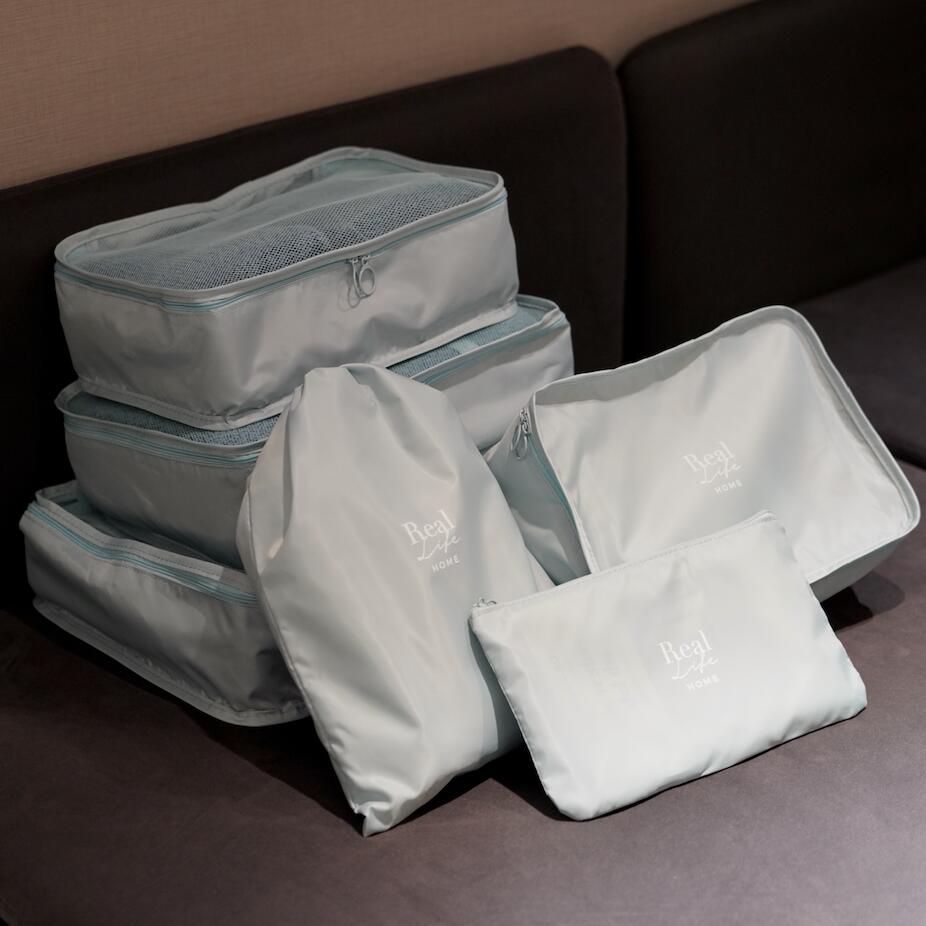 Real Life Homeオリジナル旅行収納ポーチ6点セット 高い防水性、優れた通気性、見た目以上の収納力 収納 旅行収納ポーチ6点セット 便利 グッズ 収納...