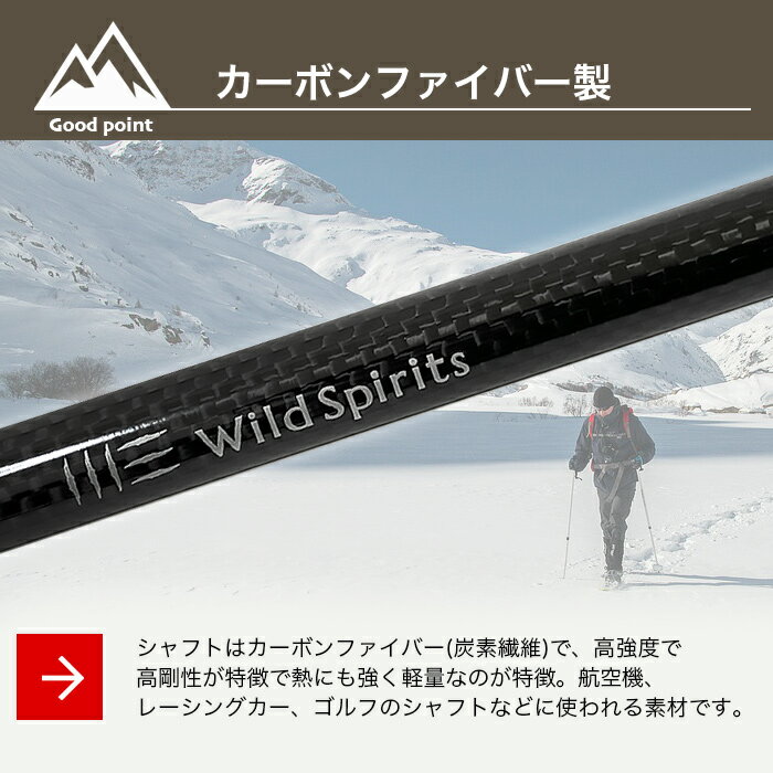 トレッキングポール カーボン オールブラック フリック式 2本セット ブラック 登山 杖　カーボン製　ストック　スティック 軽量 シンプル コンパクト 伸縮式 ワンタッチ 男性 女性　送料無料【Wild Spirits ワイルドスピリッツ】