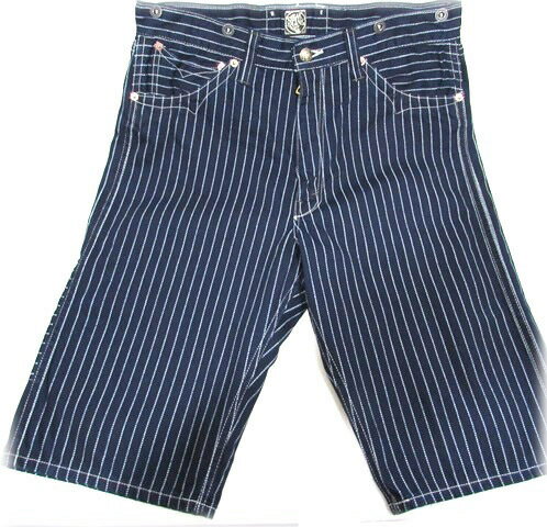 SUGAR CANE FICTION ROMANCE 9oz. WABASH STRIPE ZIP FLY SHORT PANTSNo.SC51443