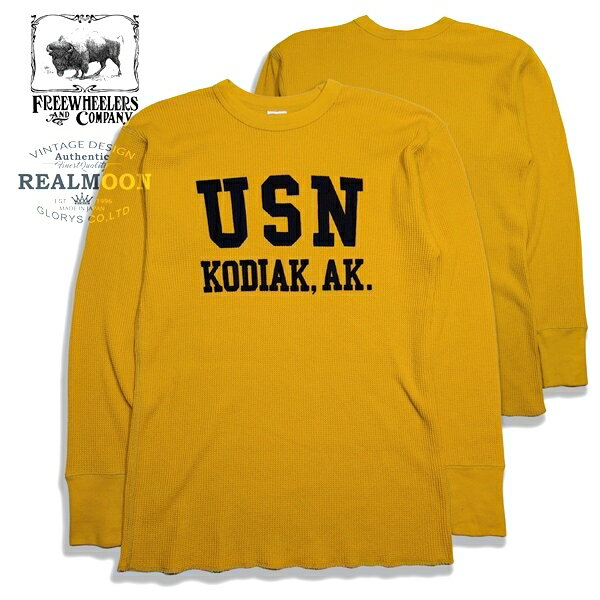 FREEWHEELERSフリーホイーラーズ 長袖サーマル Tee No.2135005 "U.S.N.KODIAK,ALASKA BASE" ワッフル ロンTEE メンズファッション アメカジ