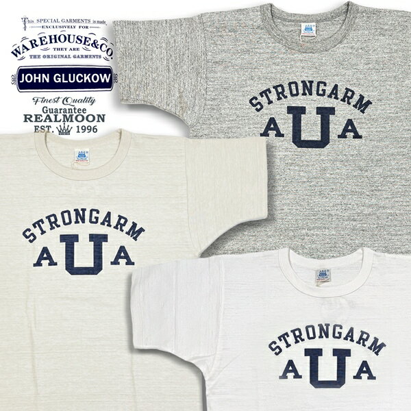 JOHN GLUCKOW Tee No.JGCS06-AUA "Strongarm U Athletic Association" ジョングラッコー Tシャツ WAREHOUSE ウエアハウス メンズファッション アメカジ