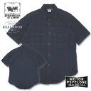 FREEWHEELERS ワークシャツ No.2523006 ネイビー "ピースバレー" フリーホイーラーズ シャンブレーシャツ 半袖シャツ メンズファッション アメカジ