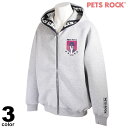 PETS ROCK ペッツロック パーカー メンズ 2021秋冬 マシュマロタッチ ペット アニマル ジップアップ ロゴ 15-6511-21