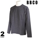 セール 30%OFF BBCO ビビコ 長袖 カットソー メンズ 2022春夏 綿 無地 クルーネック 23-1504-01