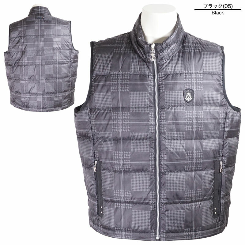 VINCI ヴィンチ ライトダウンベスト メンズ 2022秋冬 ジップアップ 軽量 ワッペン ロゴ 25-3503-29