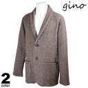 セール 30%OFF gino ジーノ テーラードジャケット メンズ 2022秋冬 ウール 柔らか素材 日本製 ロゴ 25-4105-02