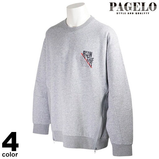 PAGELO パジェロ トレーナー メンズ 2022秋冬 クルーネック プリント 裏起毛 ロゴ 25-6503-07n PAGELO パジェロ トレーナー メンズ 2022秋冬 クルーネック プリント 裏起毛 ロゴ 25-6503-07n