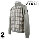 VINCI ヴィンチ ブルゾン メンズ 2023秋冬 チェック柄 ジップアップ ワッペン ロゴ 35-7700-29