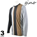 セール 30%OFF gino ジーノ 長袖 カットソー メンズ 秋冬 クルーネック 日本製 ロゴ 35-1502-02