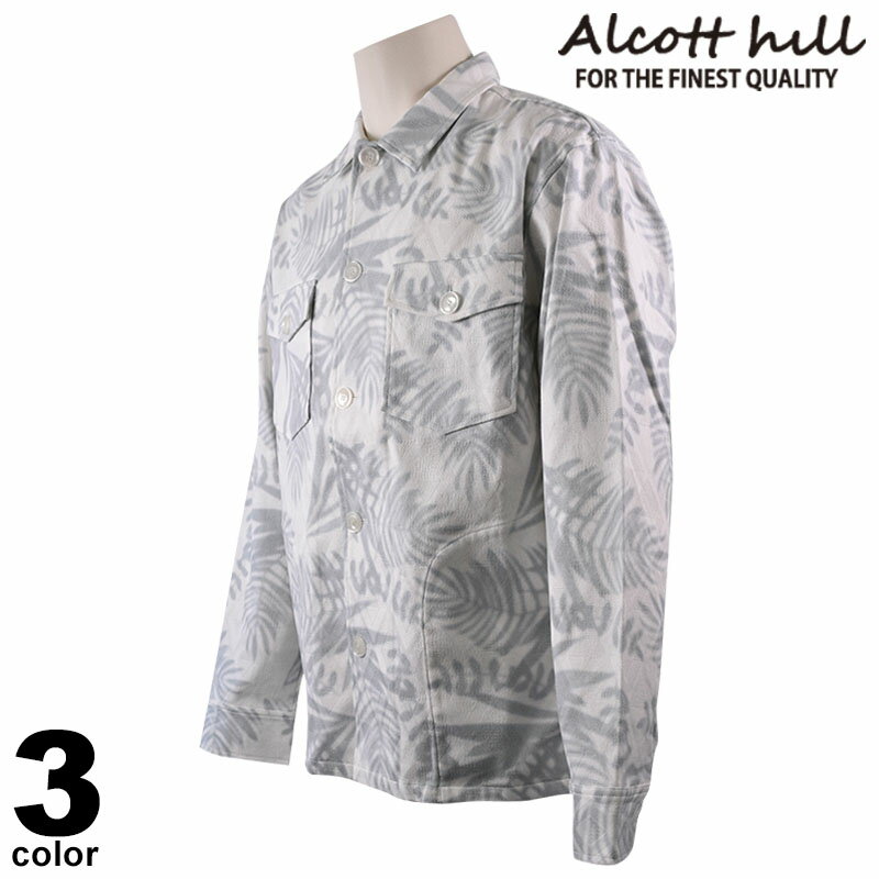 セール 30%OFF ALCOTT HILL アルコットヒル 長袖 カジュアルシャツ メンズ 秋冬 コットン ビッグシルエ..
