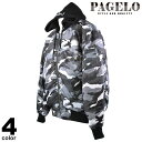 PAGELO パジェロ ブルゾン メンズ 2023秋冬 迷彩 フード取り外し可能 防寒着 ロゴ 35-3104-07n