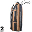 セール 30%OFF gino ジーノ テーラージャケット メンズ 秋冬 日本製 ウール ストライプ ロゴ 35-4105-02