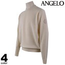 セール 30%OFF ANGELO アンジェロ ニット メンズ 秋冬 カシミヤ ウール 日本製 ロゴ 35-7004-24