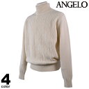 セール 30%OFF ANGELO アンジェロ ウールニット メンズ 秋冬 タートルネック カシミヤ 日本製 ロゴ 35-7901-04