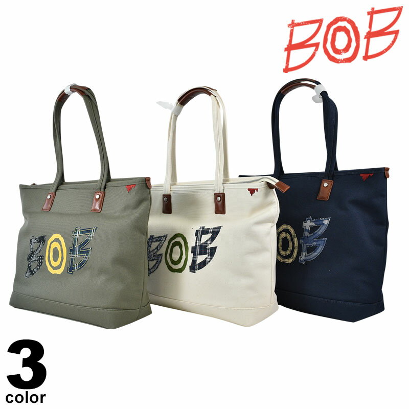 BOB ボブ トートバッグ ファッション雑貨 秋冬 パッチワーク風 3カラー 頒布 ロゴ 38-0201-59 1