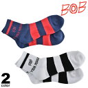 BOB ボブ ソックス ファッション雑貨 秋冬 イタリア製 ボーダー ロゴ 38-0302-59