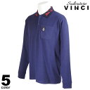 VINCI ヴィンチ 長袖 ポロシャツ メンズ 春夏 ゴルフ 手洗い可能 ワッペン 胸ポケット付き ロゴ 25-1800-29a(4)