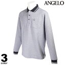 セール 30%OFF ANGELO アンジェロ 長袖 ポロシャツ メンズ 春夏 ゴルフ 無地 GOLF プレゼント 胸ポケット付き ロゴ 31-1801-04