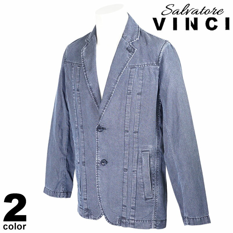 Denim - VINCI ヴィンチ テーラージャケット メンズ 2023春夏 カジュアル デニム 手洗い可能 ロゴ 31-4100-29