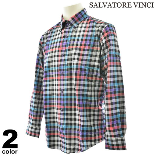 VINCI ヴィンチ 長袖 カジュアルシャツ メンズ 2024秋冬 総柄 シャツ ボタンダウン ロゴ 45-1116-19 VINCI ヴィンチ 長袖 カジュアルシャツ メンズ 2024秋冬 総柄 シャツ ボタンダウン ロゴ 45-1116-19